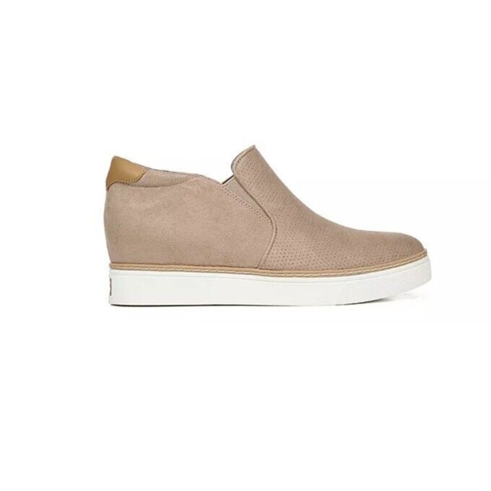 Dr Scholls Wedge Sneakers Womens 8.5M Brown If Only Perforated Slip On Suede